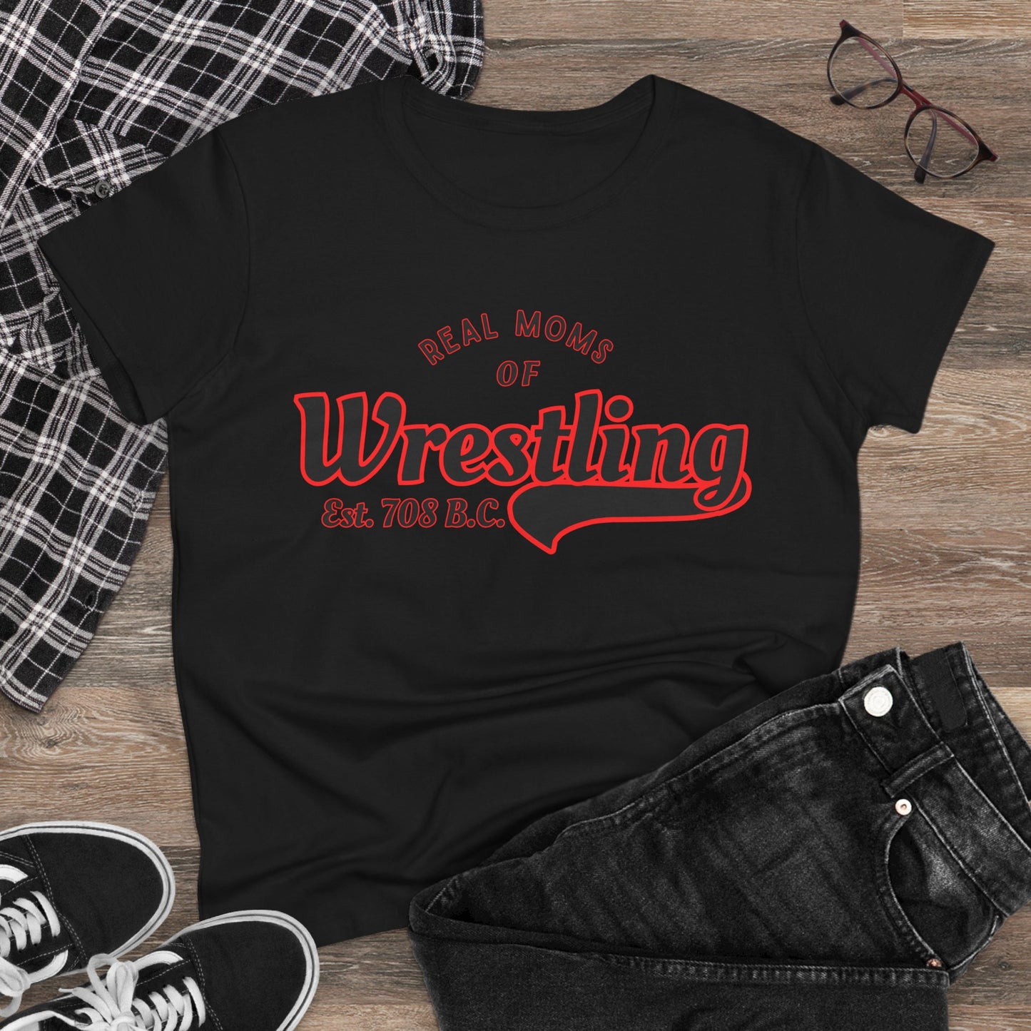 Wrestling Moms Cotton Tee - Humorous Gift for Wrestling Enthusiasts