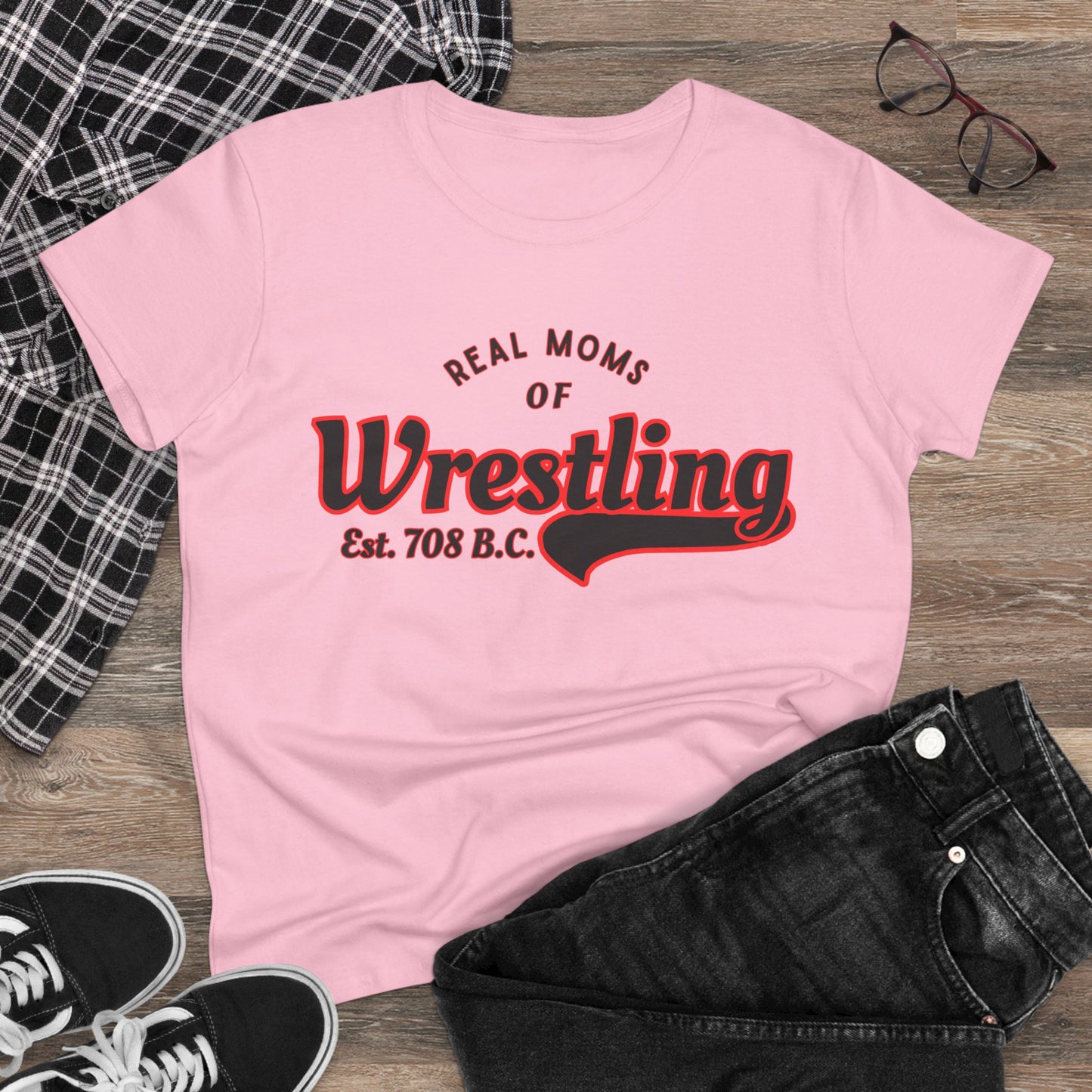 Wrestling Moms Cotton Tee - Humorous Gift for Wrestling Enthusiasts