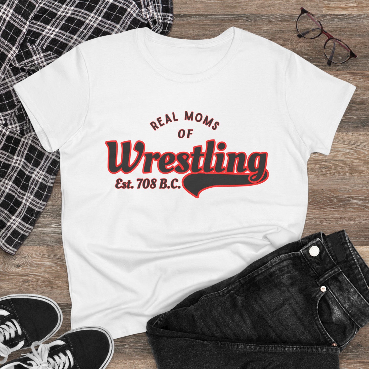 Wrestling Moms Cotton Tee - Humorous Gift for Wrestling Enthusiasts
