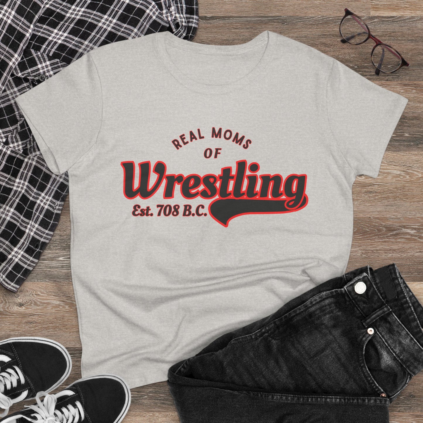 Wrestling Moms Cotton Tee - Humorous Gift for Wrestling Enthusiasts