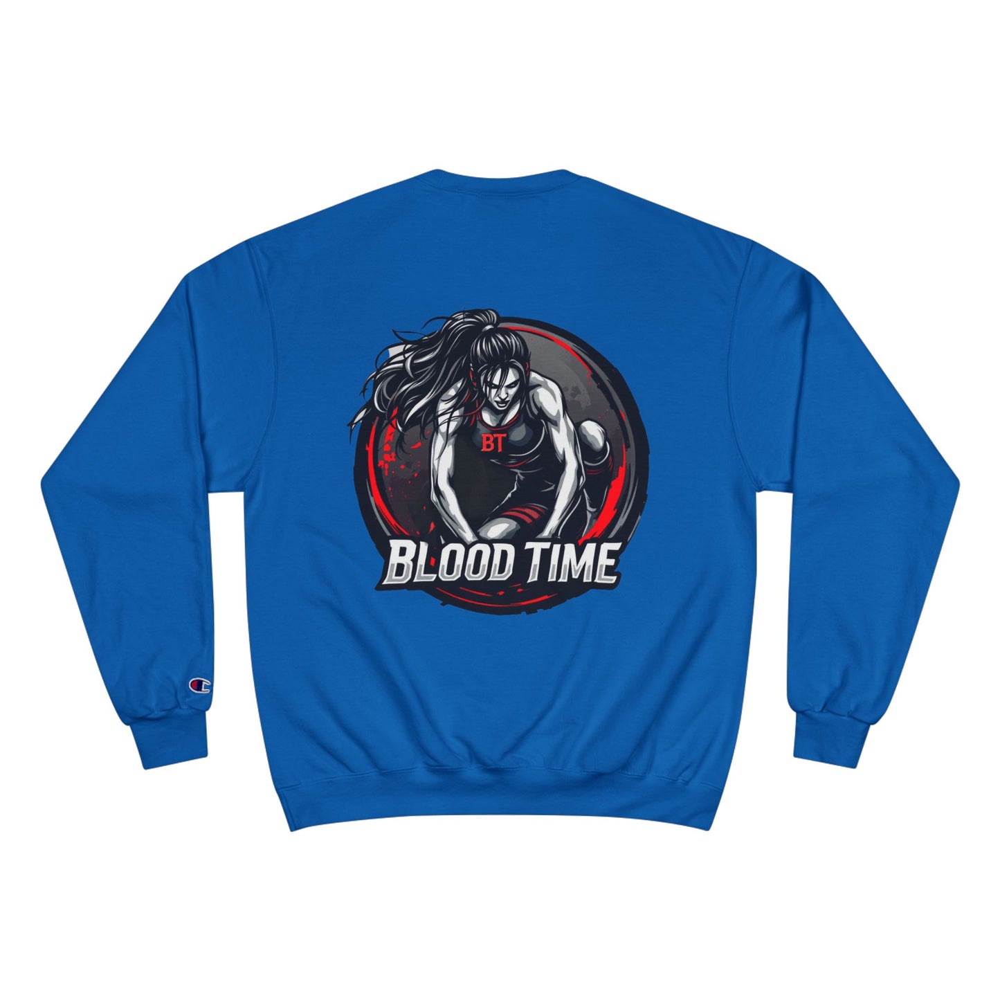 Blood Time Champion Sweatshirt - Graphic Streetwear for Fitness Enthusiasts