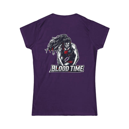 Blood Time Graphic Tee for Women - Bold Athletic Design for Sports Enthusiasts