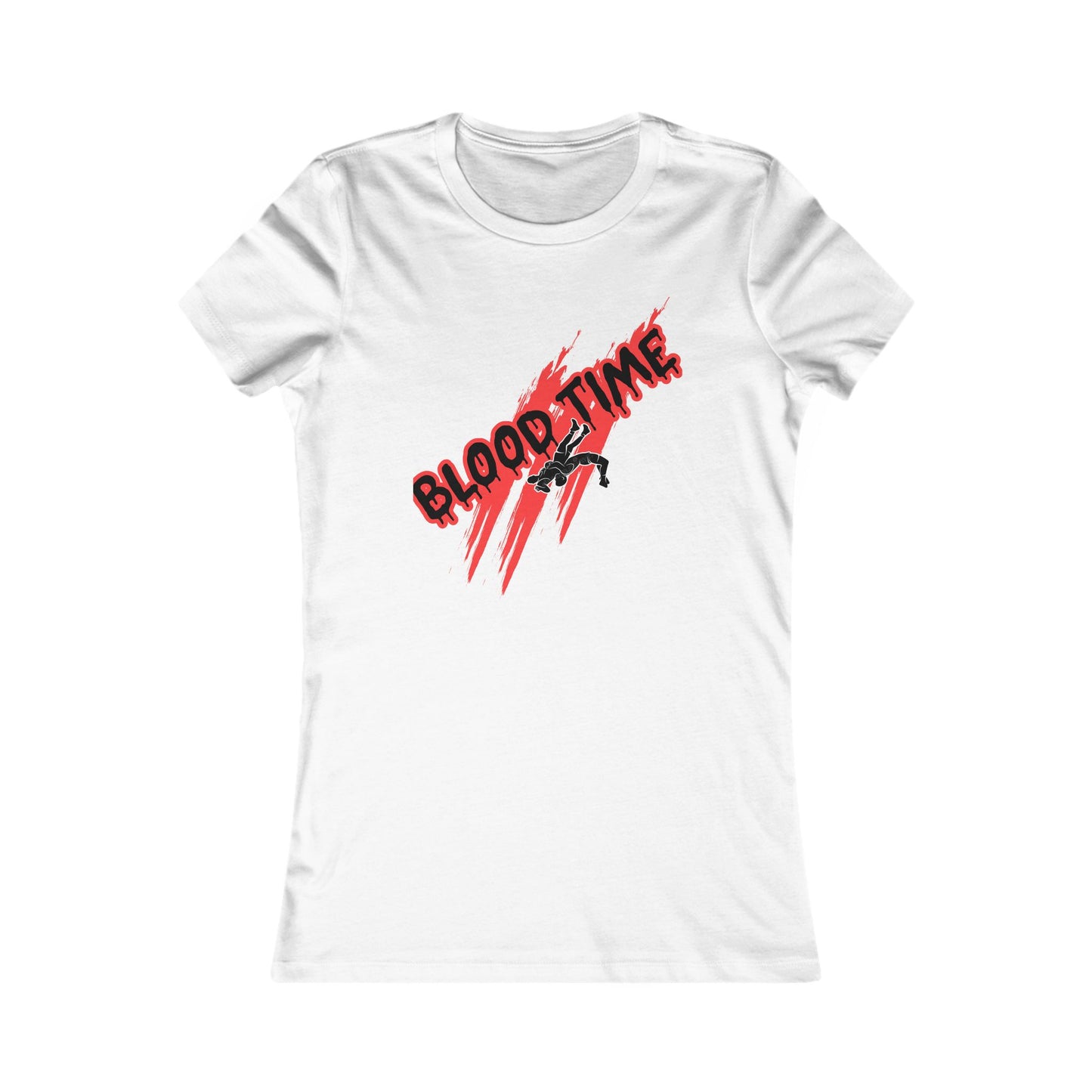 Women's Favorite Wrestling Graphic Tee - Blood Time & God Country Design