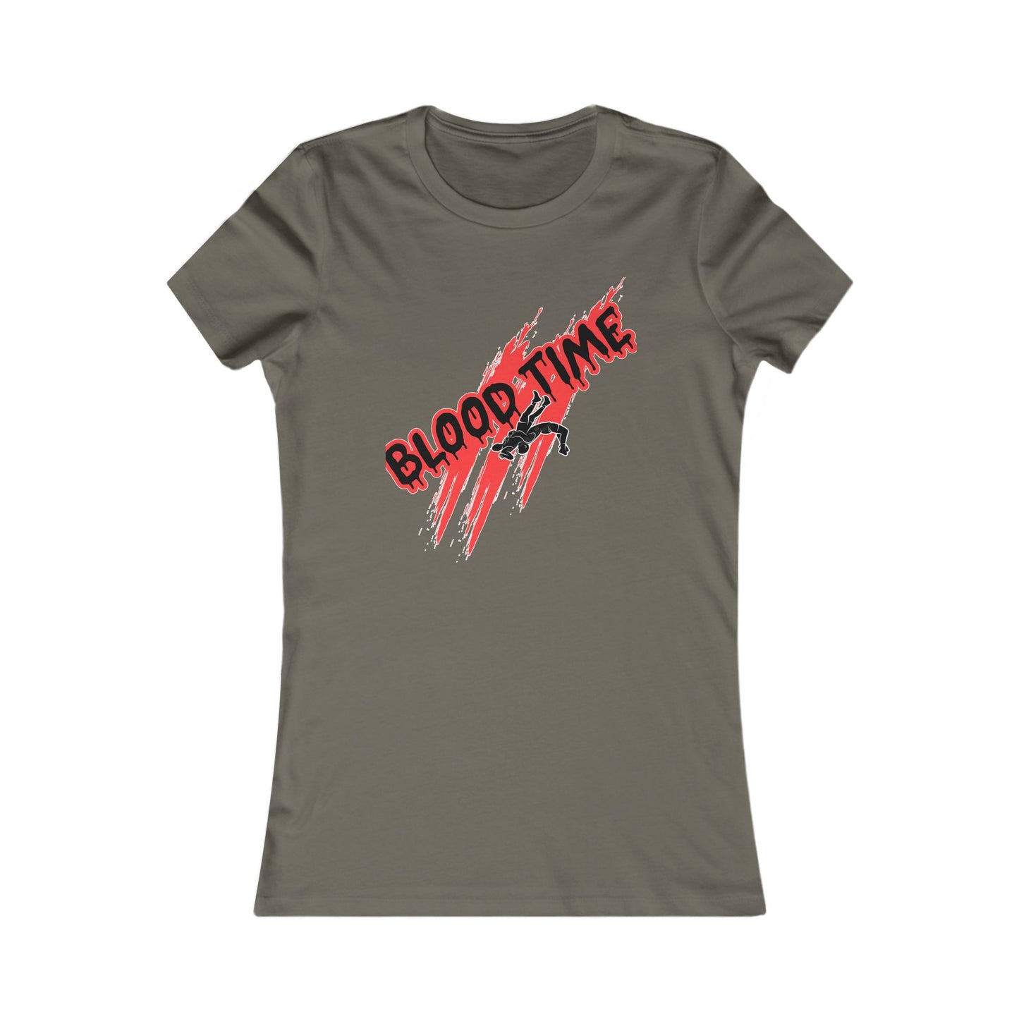 Women's Favorite Wrestling Graphic Tee - Blood Time & God Country Design