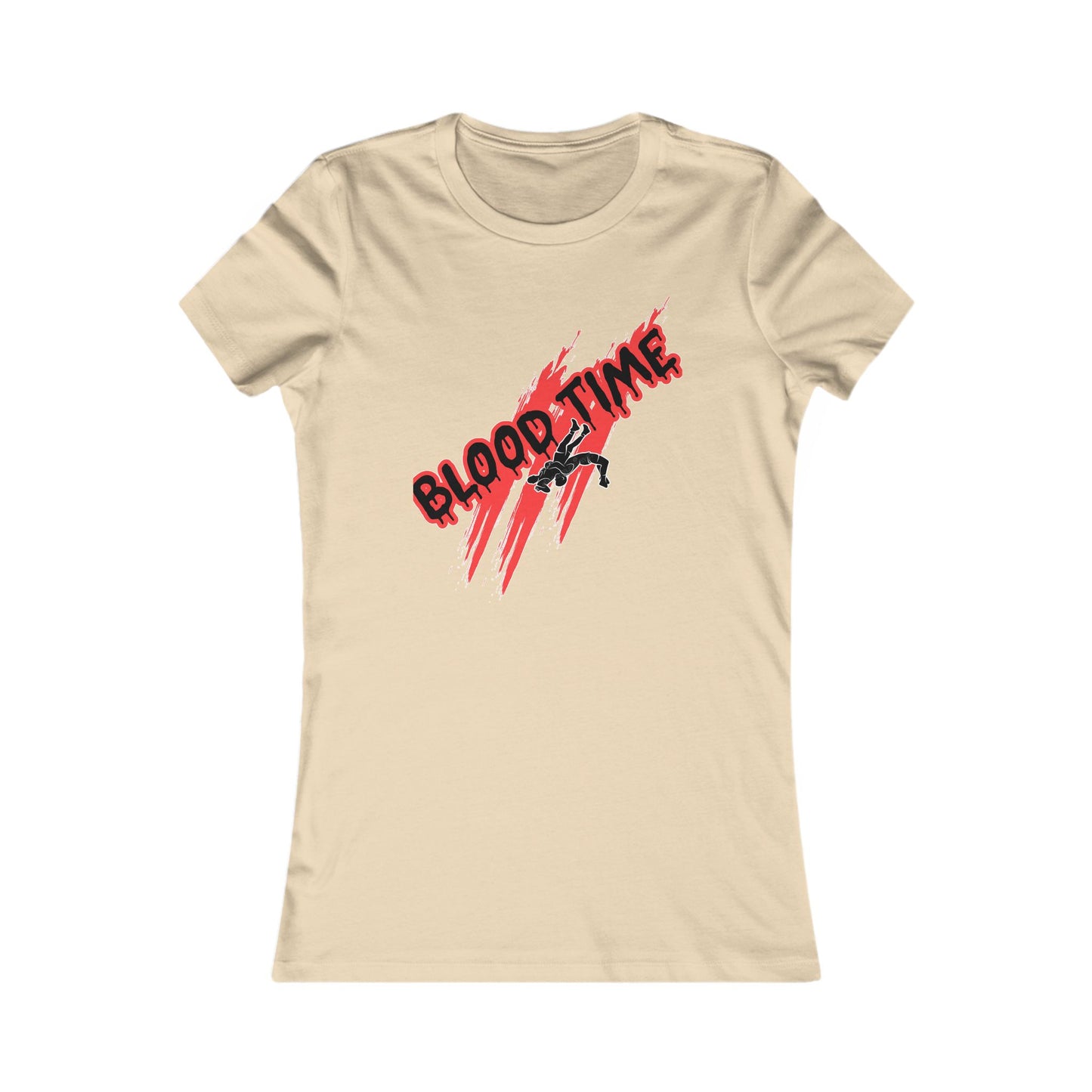 Women's Favorite Wrestling Graphic Tee - Blood Time & God Country Design