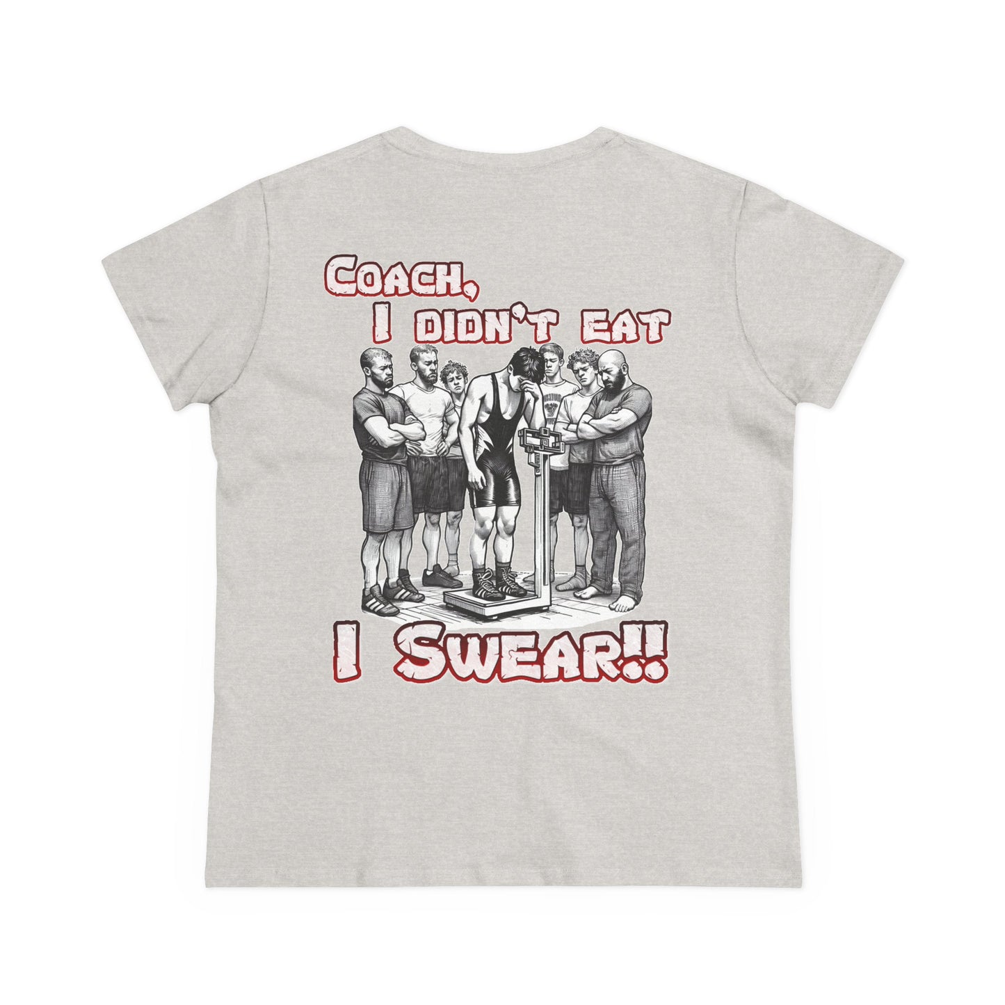 Humorous Women's Midweight Cotton Tee - 'Blood Time & Coach Swear' Graphic Shirt