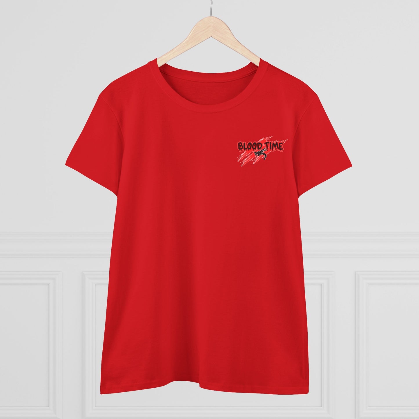 Empowering Women's Cotton Wrestling Tee - 'Blood Time' & 'GRL PWR' Designs