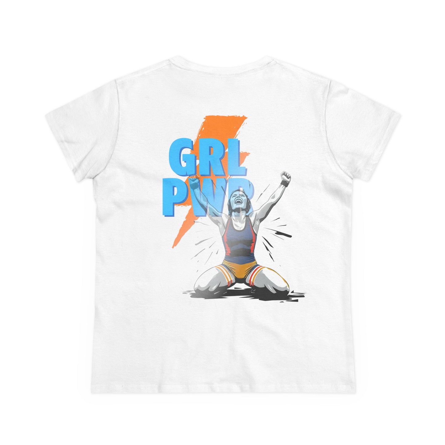 Empowering Women's Cotton Wrestling Tee - 'Blood Time' & 'GRL PWR' Designs
