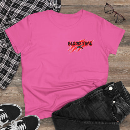 Blood Time Women's Cotton Tee - Perfect for Match Day Enthusiasts