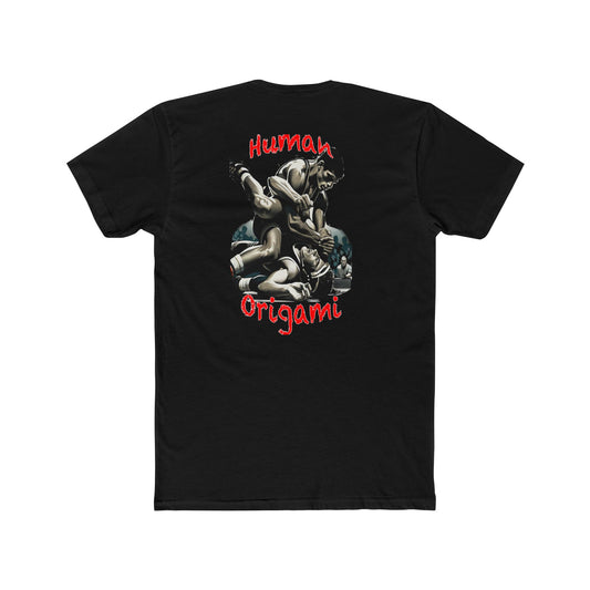 Limited Edition Human Origami Unisex Cotton Crew Tee - Bold Graphic Design