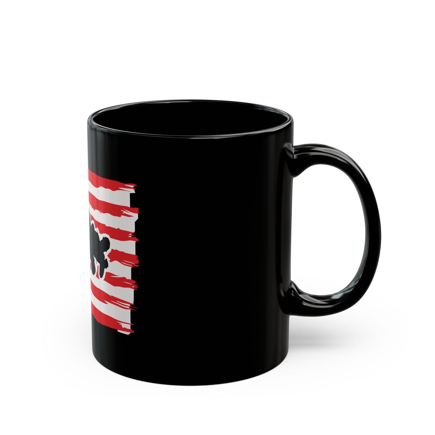 Faith Wrestler Black Mug - 11oz & 15oz | American Flag Design