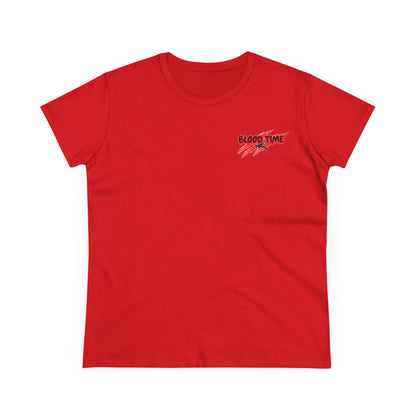 Empowering Women's Cotton Wrestling Tee - 'Blood Time' & 'GRL PWR' Designs