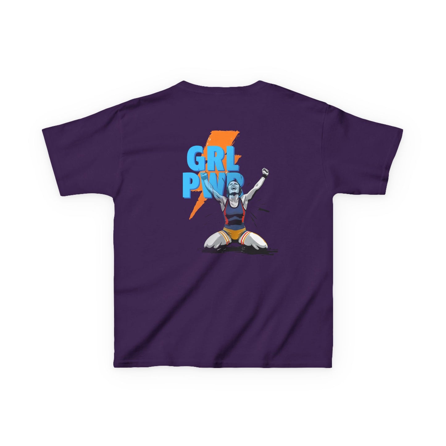 Empowering Kids Cotton Wrestling Tee - GRL PWR Graphic