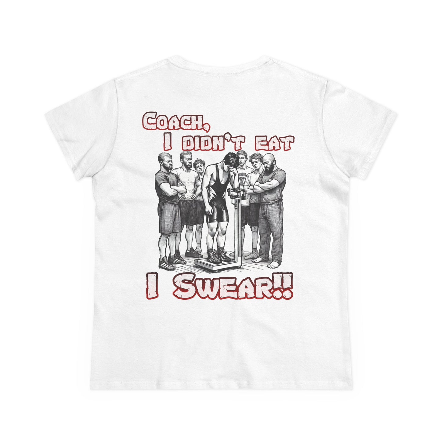 Humorous Women's Midweight Cotton Tee - 'Blood Time & Coach Swear' Graphic Shirt