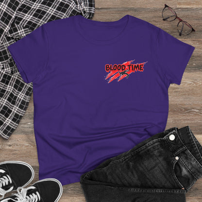 Blood Time Women's Cotton Tee - Perfect for Match Day Enthusiasts