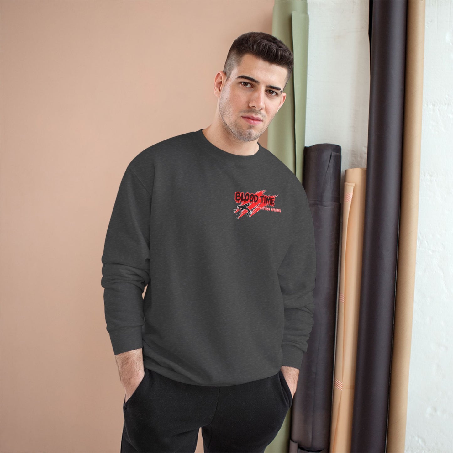 Blood Time Champion Sweatshirt - Graphic Streetwear for Fitness Enthusiasts