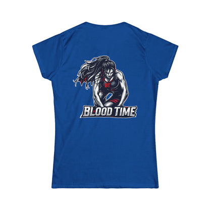 Blood Time Graphic Tee for Women - Bold Athletic Design for Sports Enthusiasts