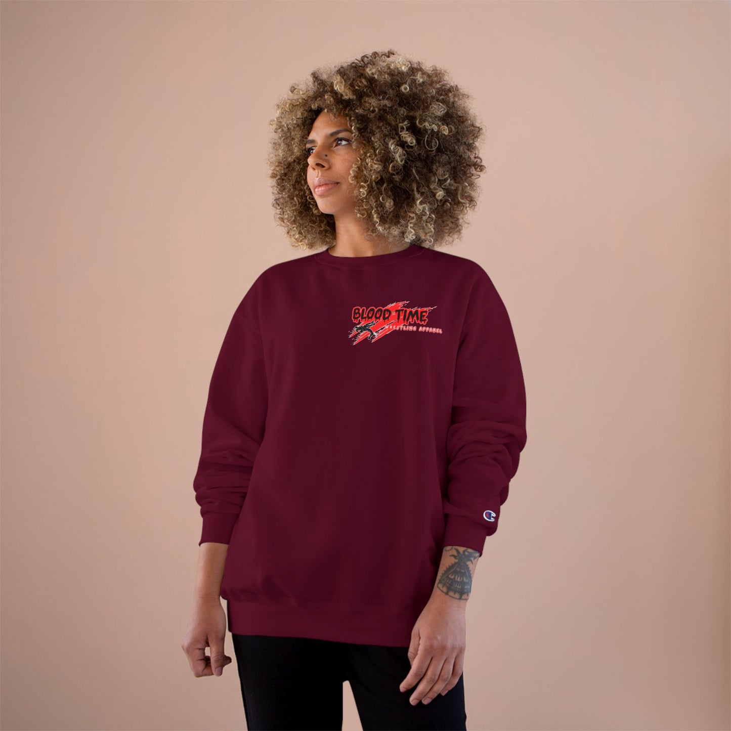 Blood Time Champion Sweatshirt - Graphic Streetwear for Fitness Enthusiasts