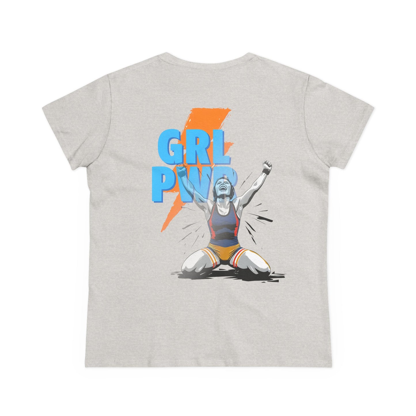Empowering Women's Cotton Wrestling Tee - 'Blood Time' & 'GRL PWR' Designs