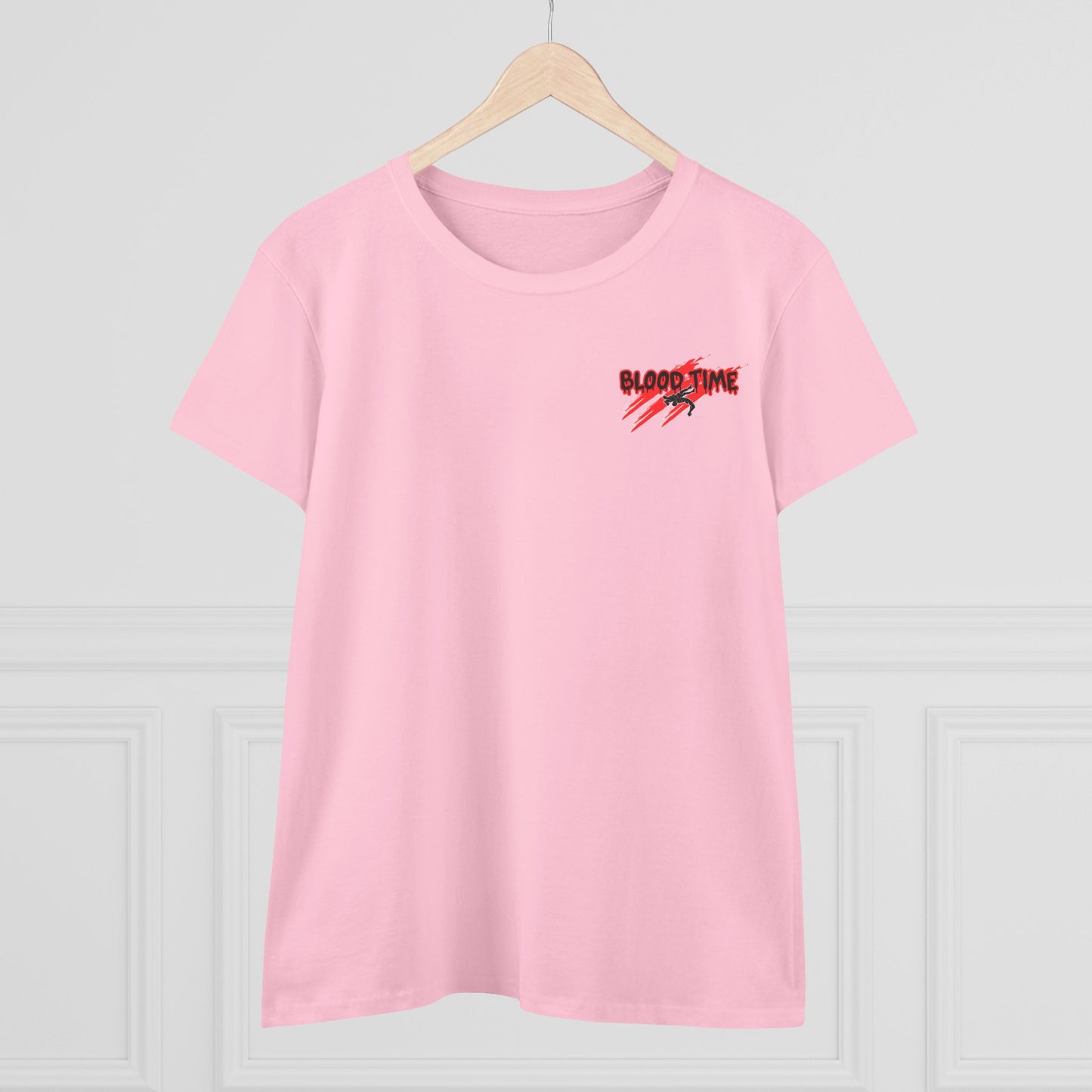 Empowering Women's Cotton Wrestling Tee - 'Blood Time' & 'GRL PWR' Designs
