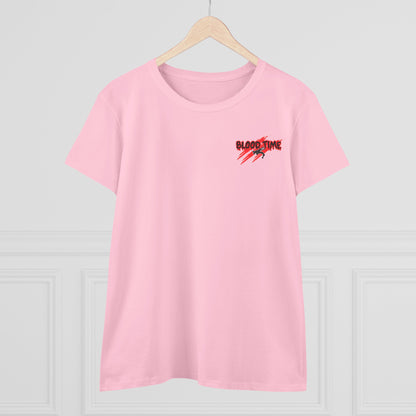 Empowering Women's Cotton Wrestling Tee - 'Blood Time' & 'GRL PWR' Designs