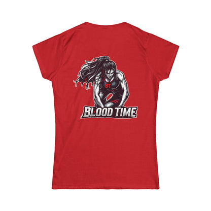 Blood Time Graphic Tee for Women - Bold Athletic Design for Sports Enthusiasts