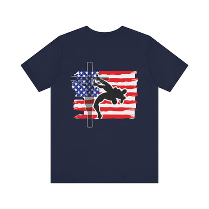 Blood Time Unisex Jersey Tee - Bold Graphic T-Shirt with American Flag Design