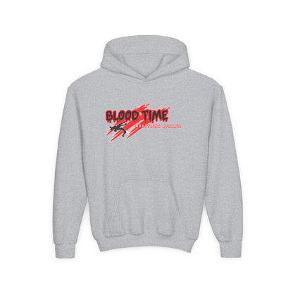 Inspirational Youth Hooded Sweatshirt - "Blood Time: Your Toughest Opponent Lies Within"