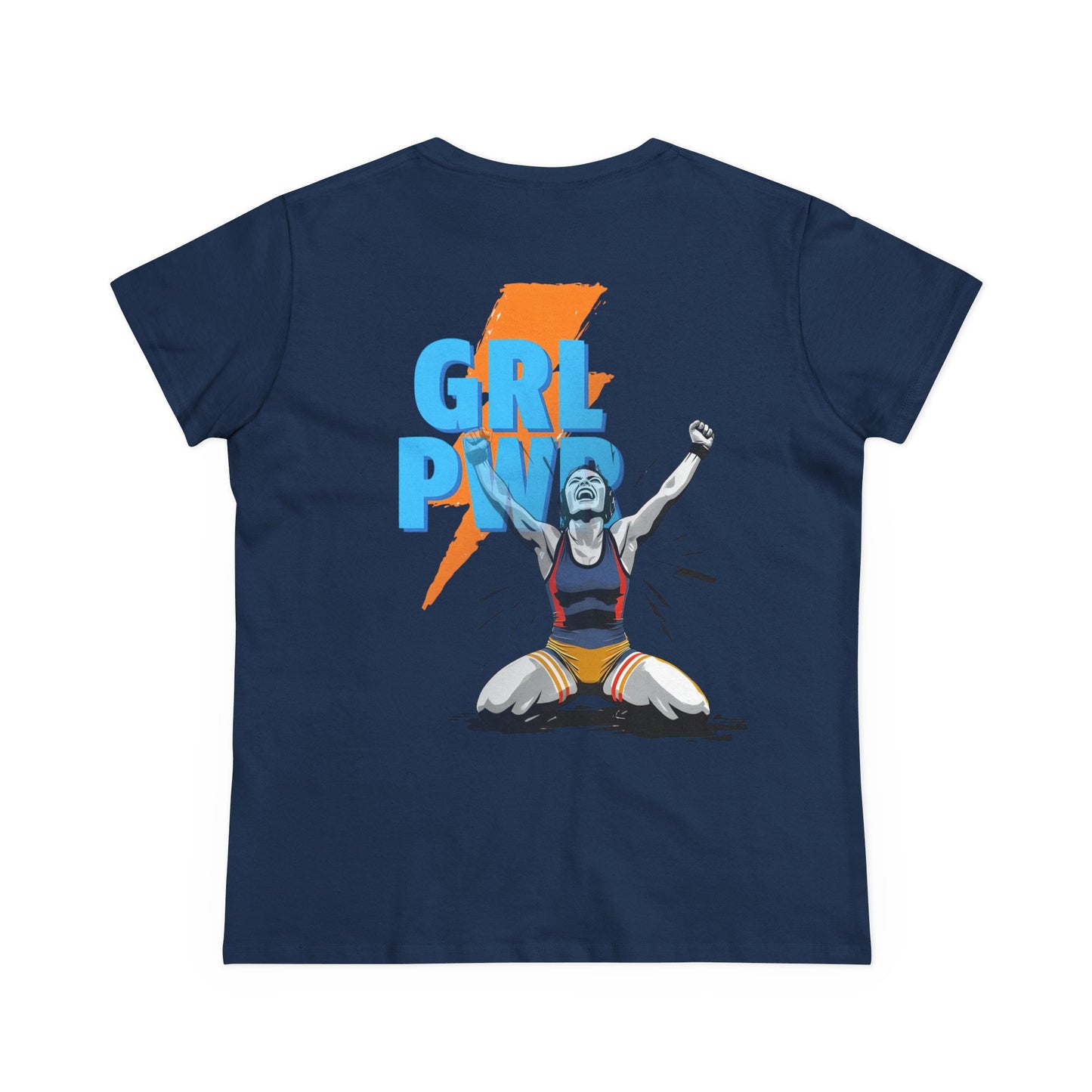 Empowering Women's Cotton Wrestling Tee - 'Blood Time' & 'GRL PWR' Designs