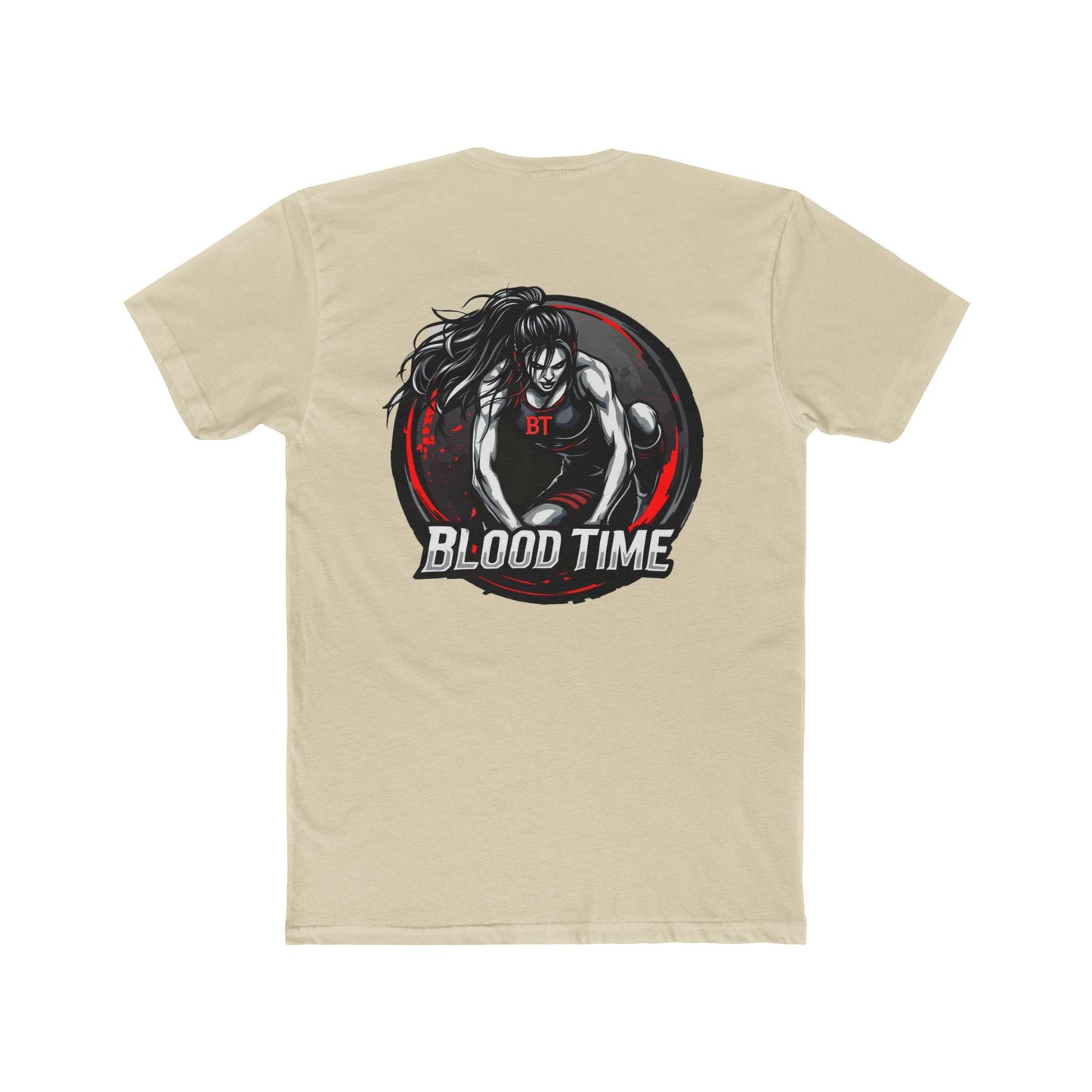 Unisex Cotton Crew Tee - Blood Time Graphic T-Shirt for Action Lovers