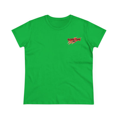 Empowering Women's Cotton Wrestling Tee - 'Blood Time' & 'GRL PWR' Designs