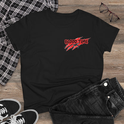 Blood Time Women's Cotton Tee - Perfect for Match Day Enthusiasts