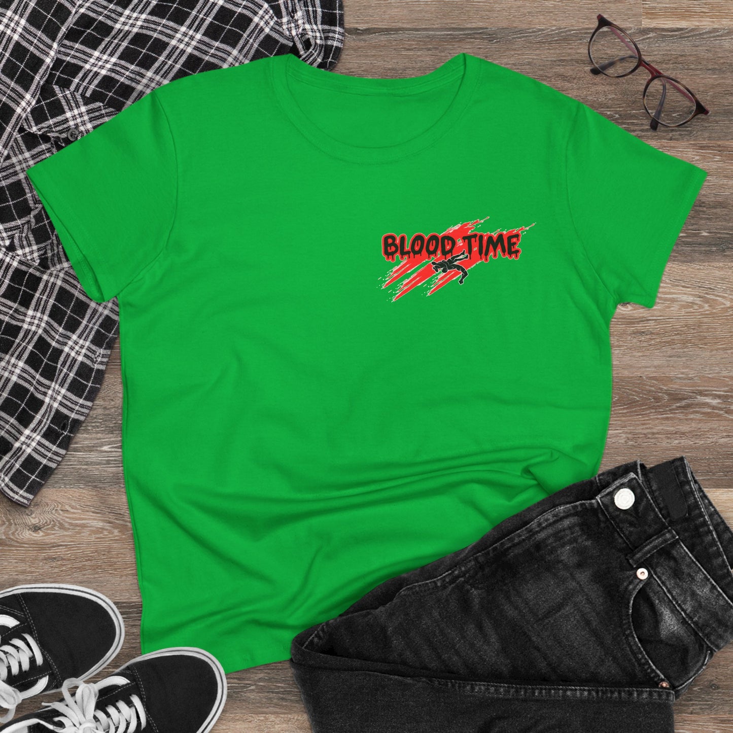 Blood Time Women's Cotton Tee - Perfect for Match Day Enthusiasts