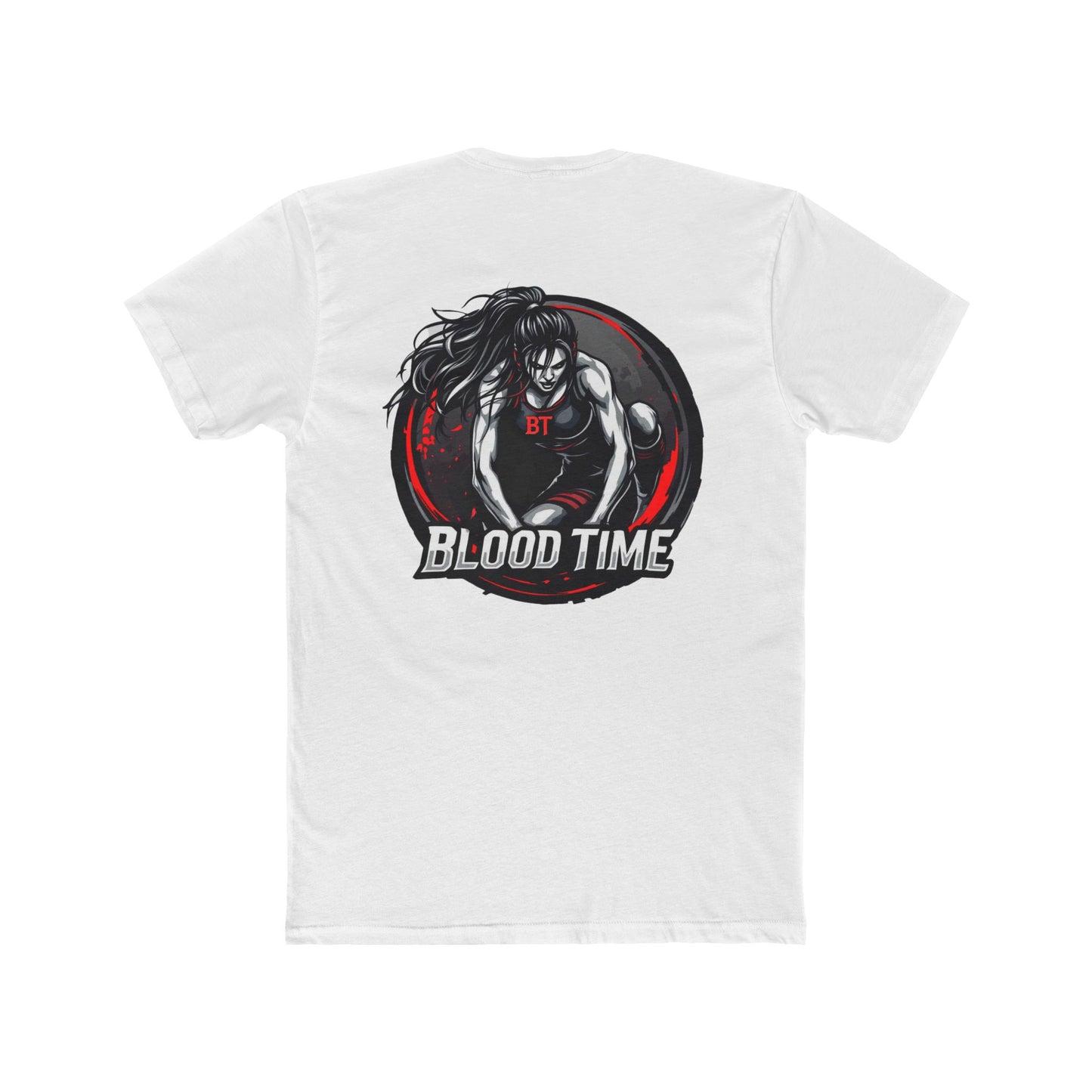 Unisex Cotton Crew Tee - Blood Time Graphic T-Shirt for Action Lovers