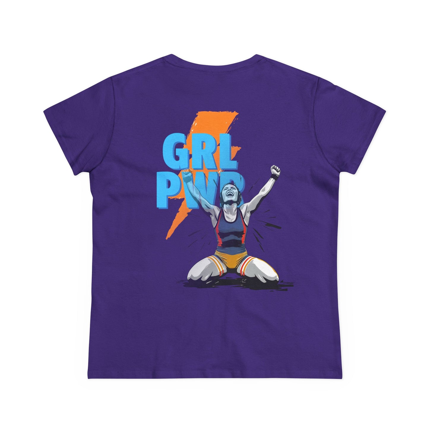 Empowering Women's Cotton Wrestling Tee - 'Blood Time' & 'GRL PWR' Designs