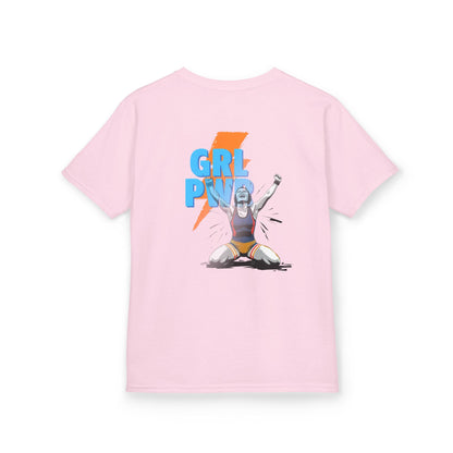 Empowering Kids Cotton Wrestling Tee - GRL PWR Graphic