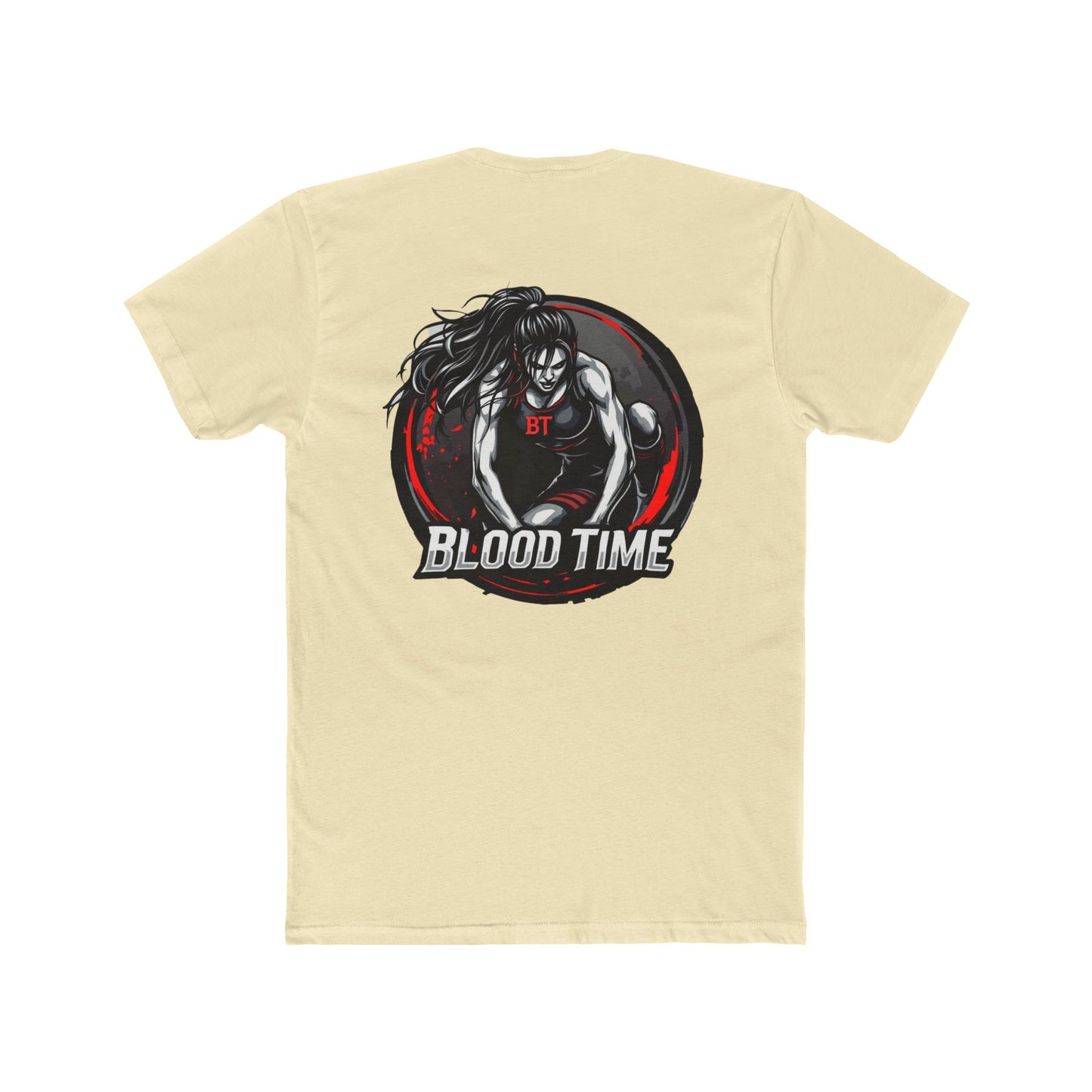 Unisex Cotton Crew Tee - Blood Time Graphic T-Shirt for Action Lovers