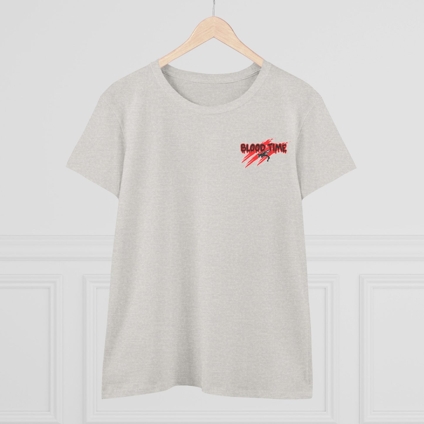 Empowering Women's Cotton Wrestling Tee - 'Blood Time' & 'GRL PWR' Designs