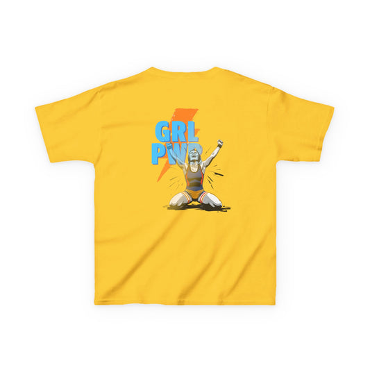 Empowering Kids Cotton Wrestling Tee - GRL PWR Graphic