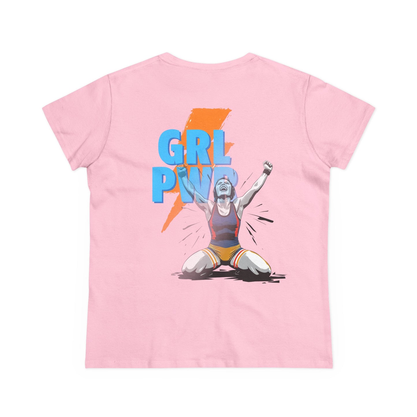Empowering Women's Cotton Wrestling Tee - 'Blood Time' & 'GRL PWR' Designs