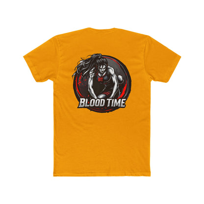 Unisex Cotton Crew Tee - Blood Time Graphic T-Shirt for Action Lovers