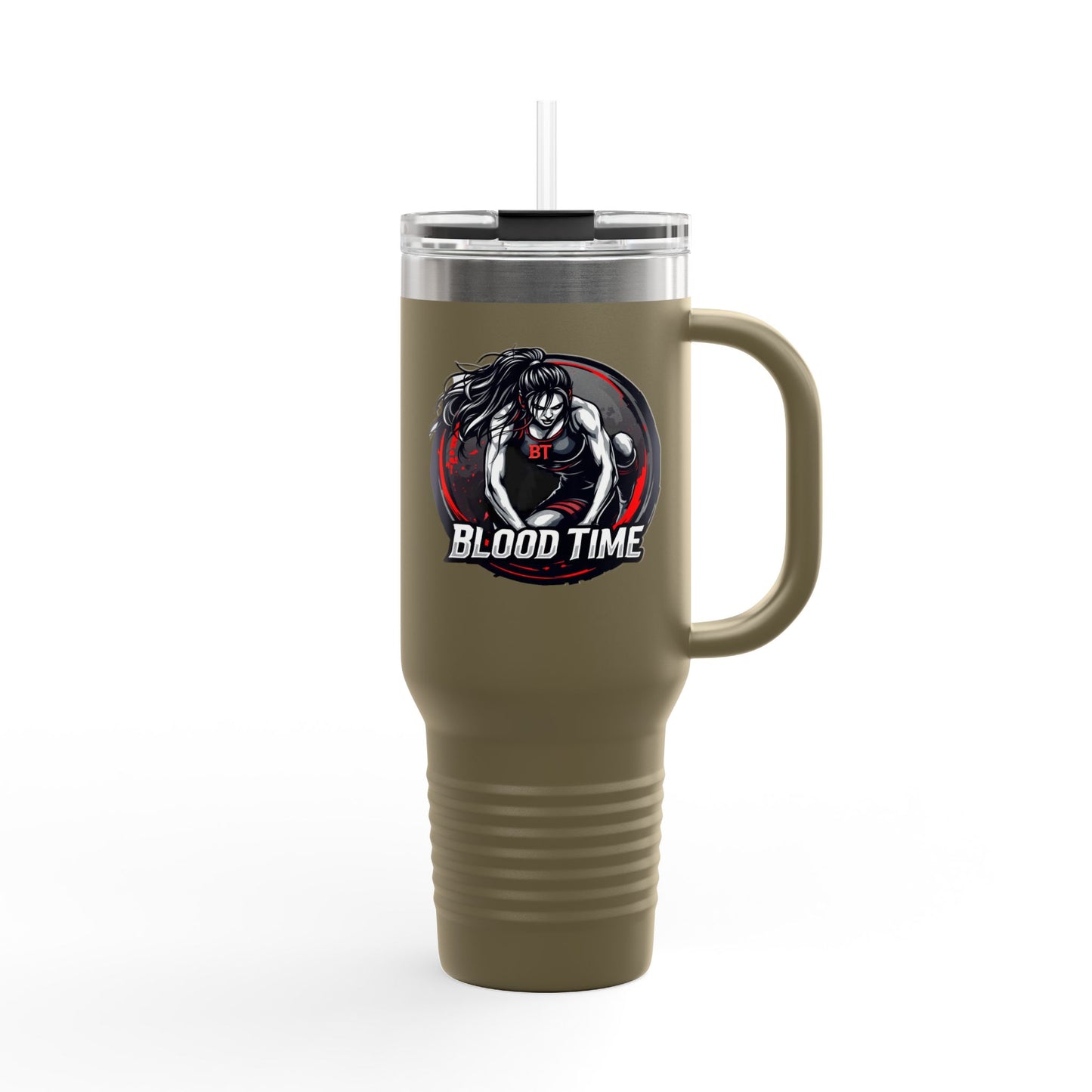 40oz Insulated Travel Mug - 'Blood Time' Design for Coffee Lovers