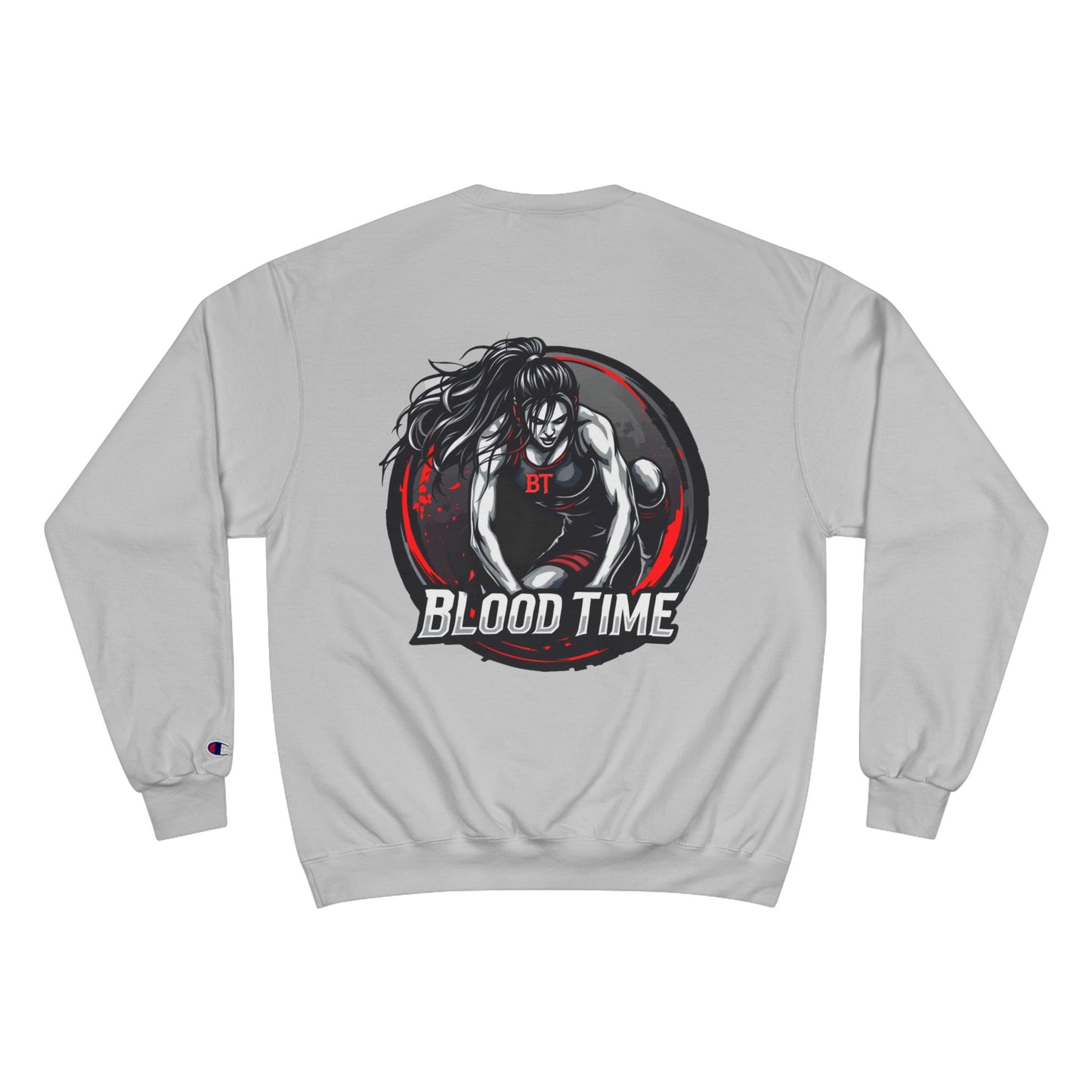 Blood Time Champion Sweatshirt - Graphic Streetwear for Fitness Enthusiasts