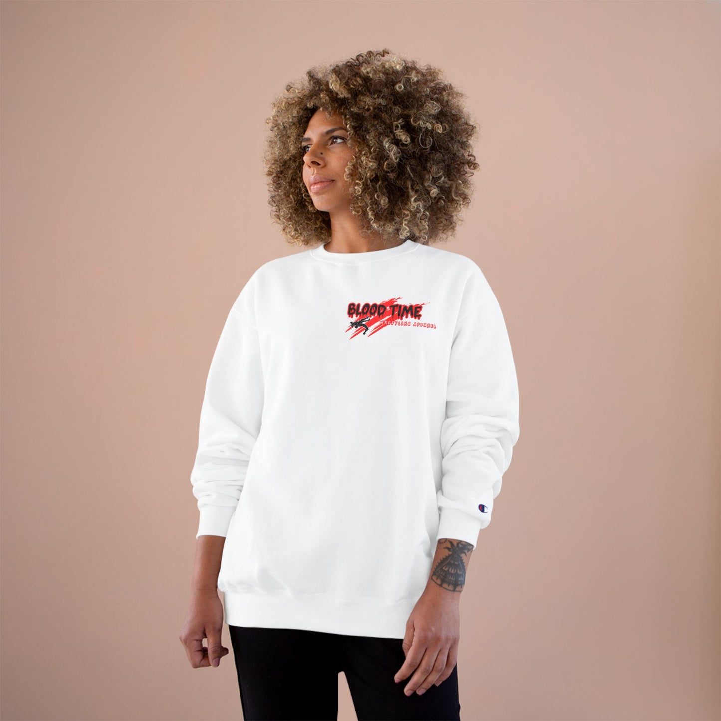 Blood Time Champion Sweatshirt - Graphic Streetwear for Fitness Enthusiasts