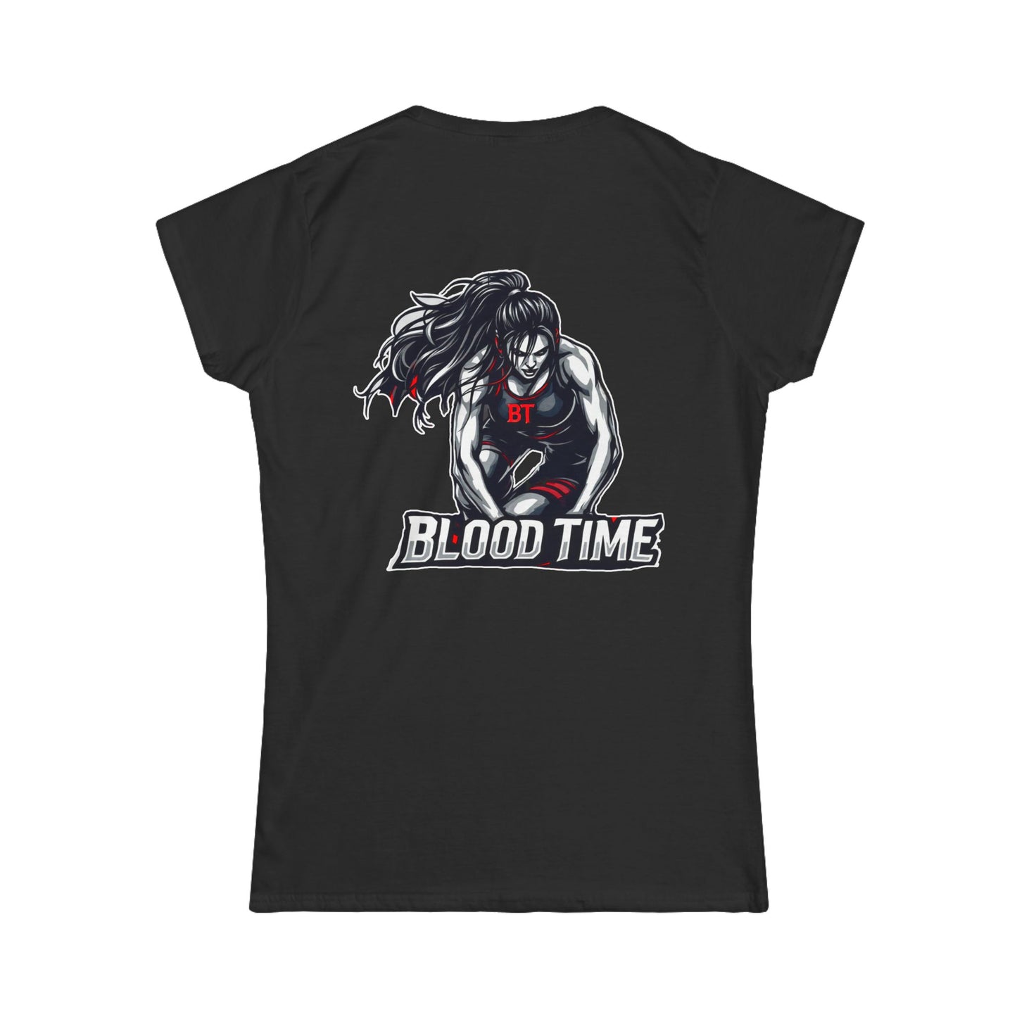 Blood Time Graphic Tee for Women - Bold Athletic Design for Sports Enthusiasts