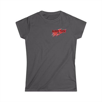 Blood Time Graphic Tee for Women - Bold Athletic Design for Sports Enthusiasts