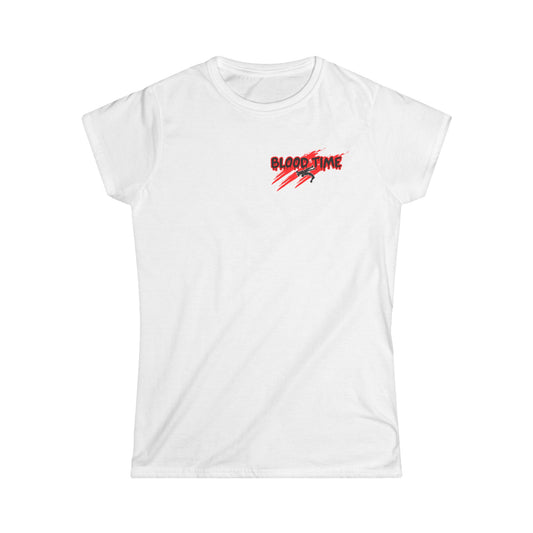 Blood Time Graphic Tee for Women - Bold Athletic Design for Sports Enthusiasts