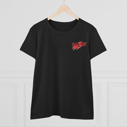 Empowering Women's Cotton Wrestling Tee - 'Blood Time' & 'GRL PWR' Designs