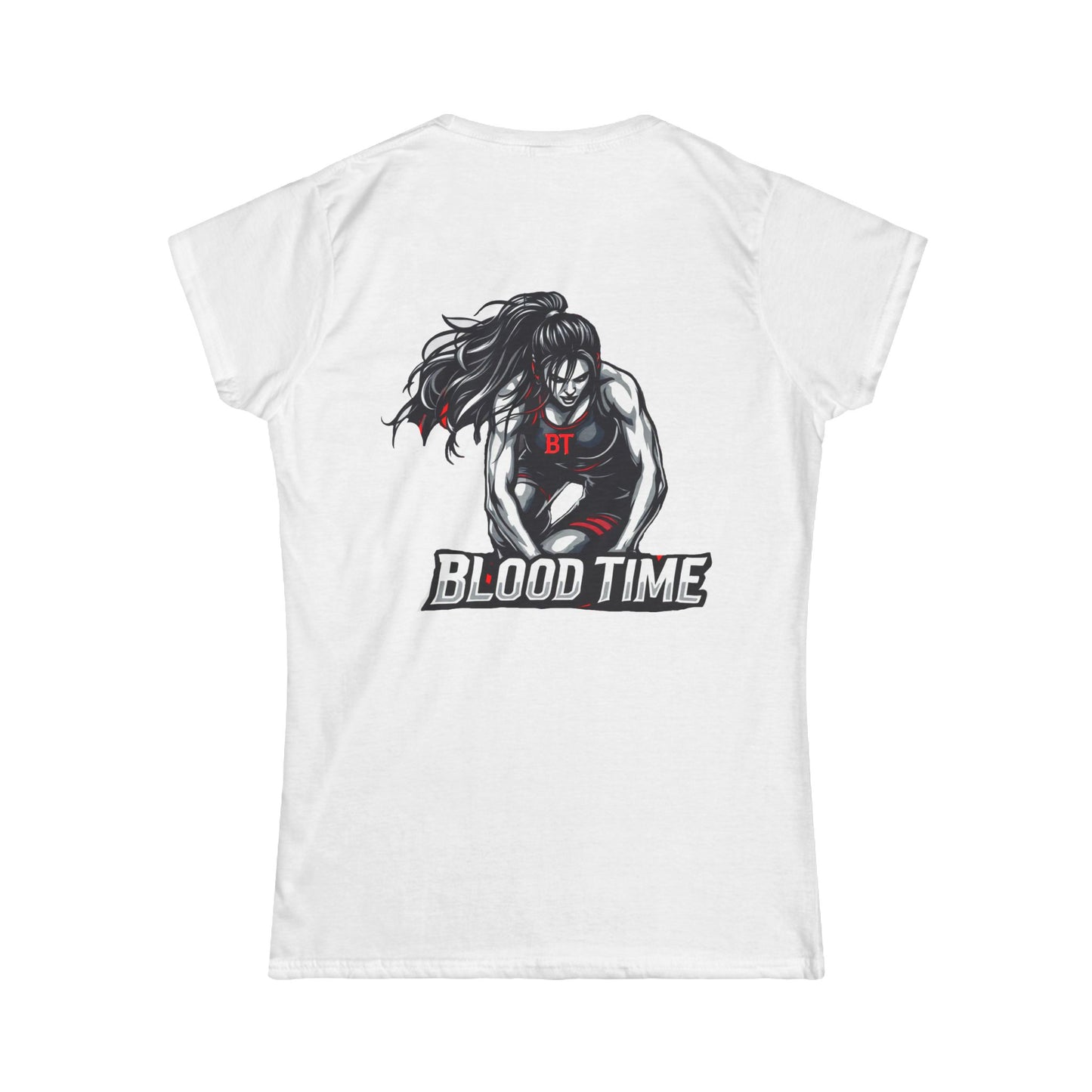 Blood Time Graphic Tee for Women - Bold Athletic Design for Sports Enthusiasts