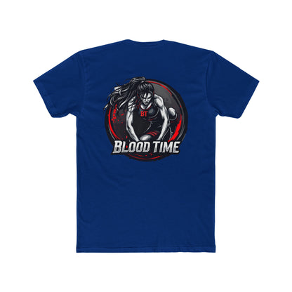 Unisex Cotton Crew Tee - Blood Time Graphic T-Shirt for Action Lovers